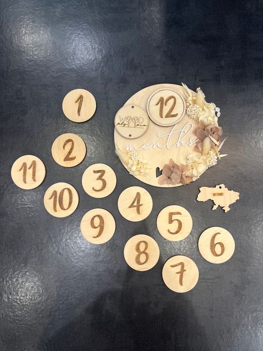 Набір табличок  3D для фотосесії немовля 1-12 місяців