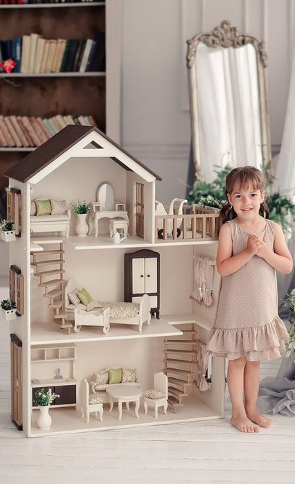 Деревянный кукольный домик для барби под заказ!