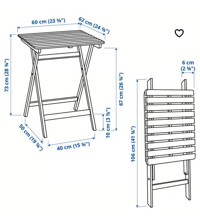 Mesa e Cadeira em Madeira Ikea