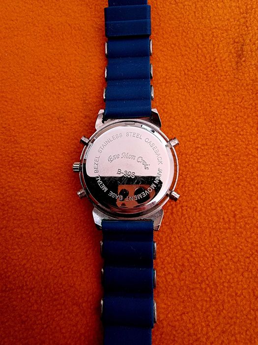 Relógio Original Eve Mon Crois B-303 Dual Time Alarme com Pulseira de Borracha TopImaculado