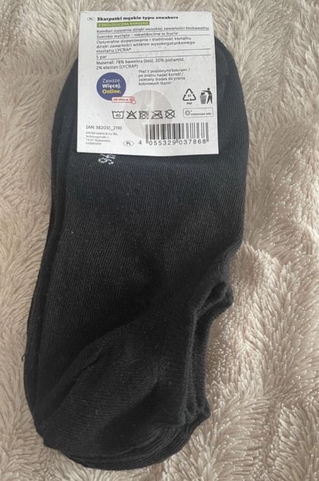 Skarpetki męskie typu sneakersy - stopki czarne 43-46