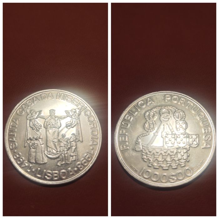 Moeda de prata  comemorativa de 1000 escudos