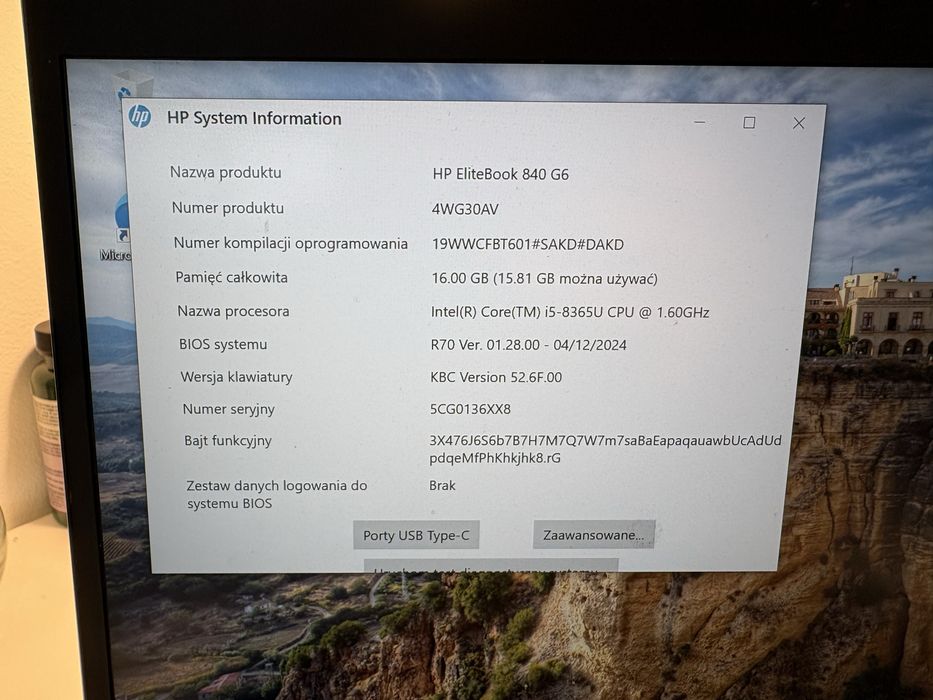 Laptop HP EliteBook 840 G6 - i5 / 16GB RAM / 256 GB / Windows 10 Pro