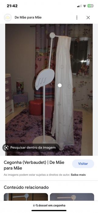 Dossel para cama bebeem cegonha