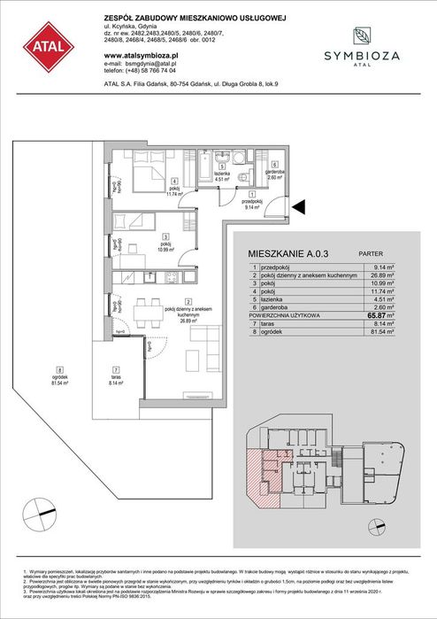 3-pokojowe mieszkanie 65m2 + ogródek Bezpośrednio