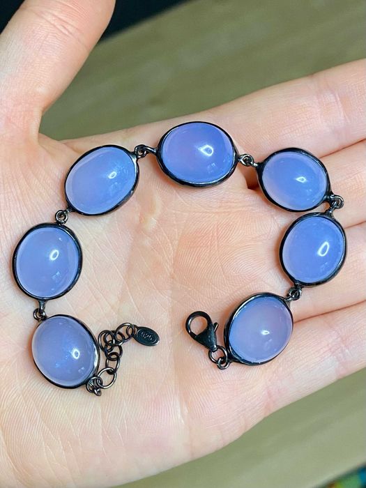 Srebrna bransoletka z naturalnym Chalcedonem!!!