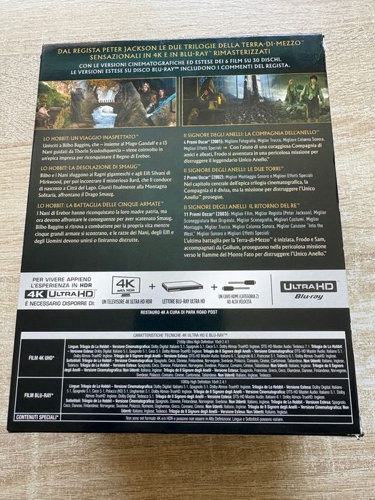 Middle Earth władca pierścieni hobbit kolekcja 6 filmów UHD bez pl bogate wydanie