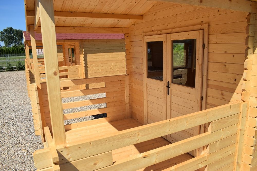 domek letniskowy z tarasem*5x3*15 m2*ogrodowy*domki*balik ścian 34mm