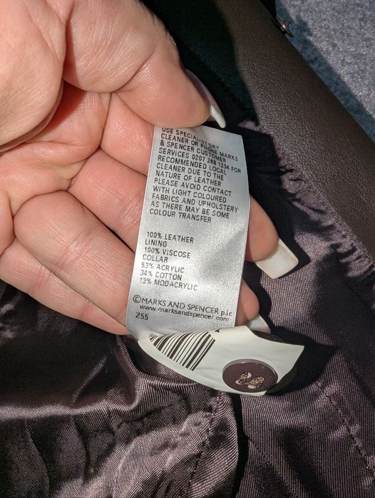 Шоколадний шкіряний тренч розмір 14-16р Marks and Spencer