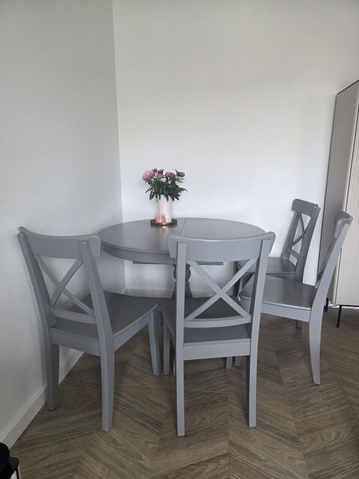 Stół rozkładany + 4 krzesła Ikea Ingatorp
