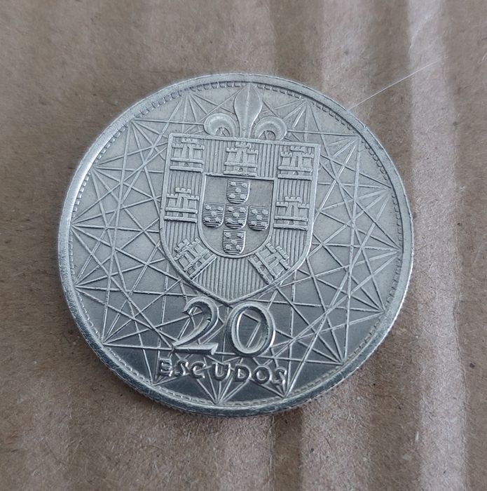 Moeda em prata Portugal 20 Escudos