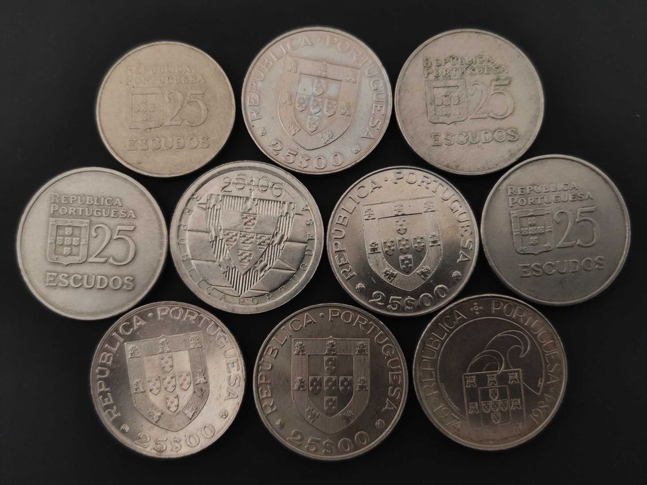 10 moedas de 25$ TODAS DIFERENTES
