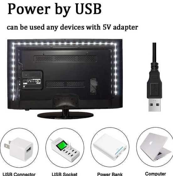 Fita Led USB controlo comando e musica
