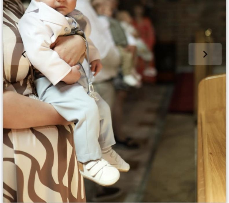 Garnitur błękitny komplet na chrzest, imprezę, święta