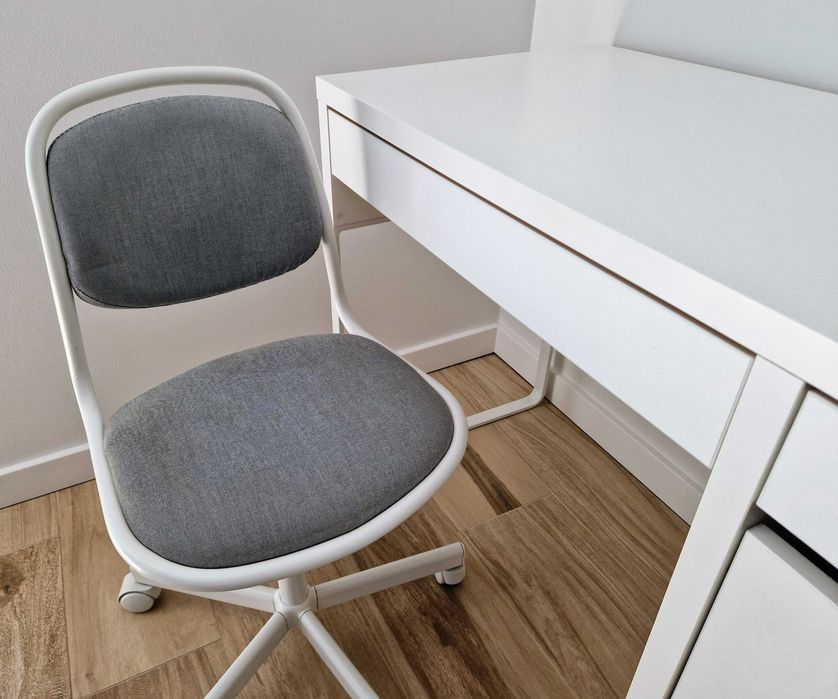 Zestaw IKEA ÖRFJÄLL + MICKE biurko 105x50 – dziecięcy, dobry stan