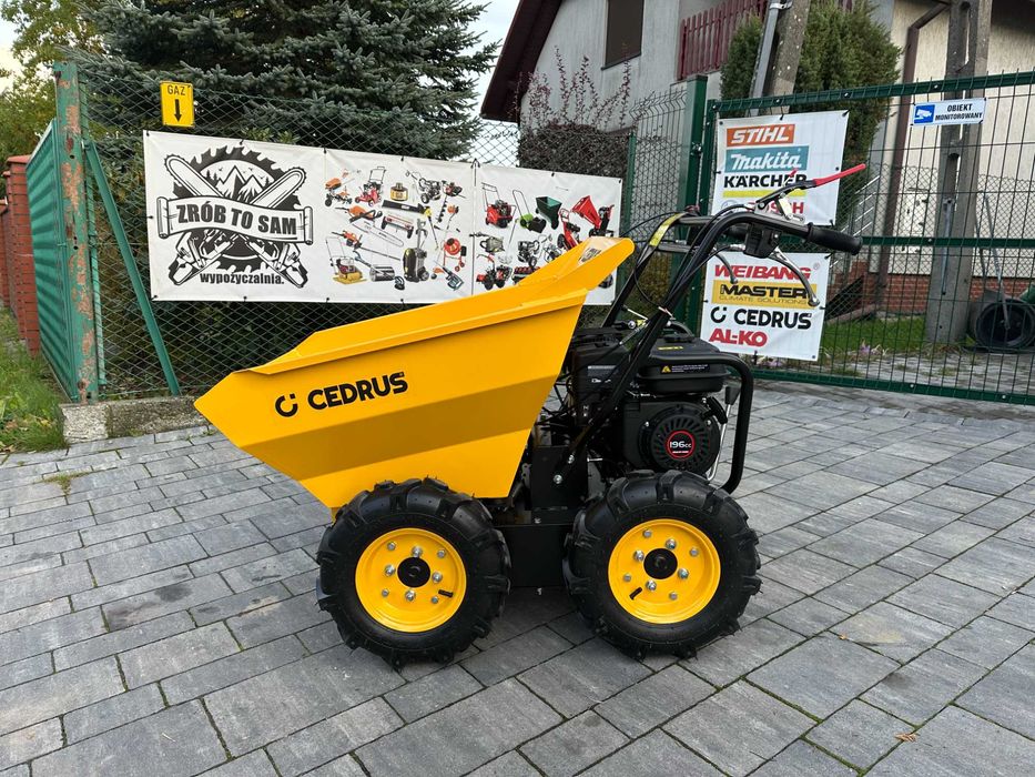 Wozidło spalinowe transporter Cedrus TR300 taczka 4x4 wywrotka wynajem