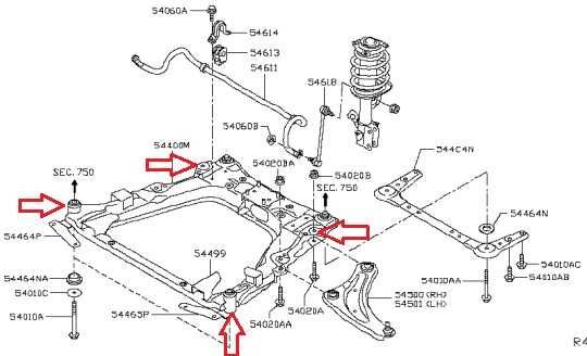 Сайлентблоки подрамника Nissan Leaf 2011-17 2018-23 X-Trail комплект
