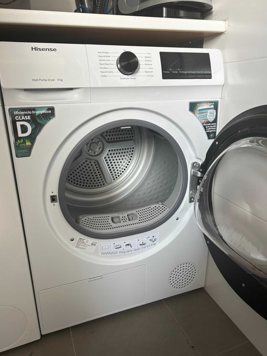 Máquina de secar roupa Hisense 8kg – Como Nova, dentro da garantia (3 meses de uso)