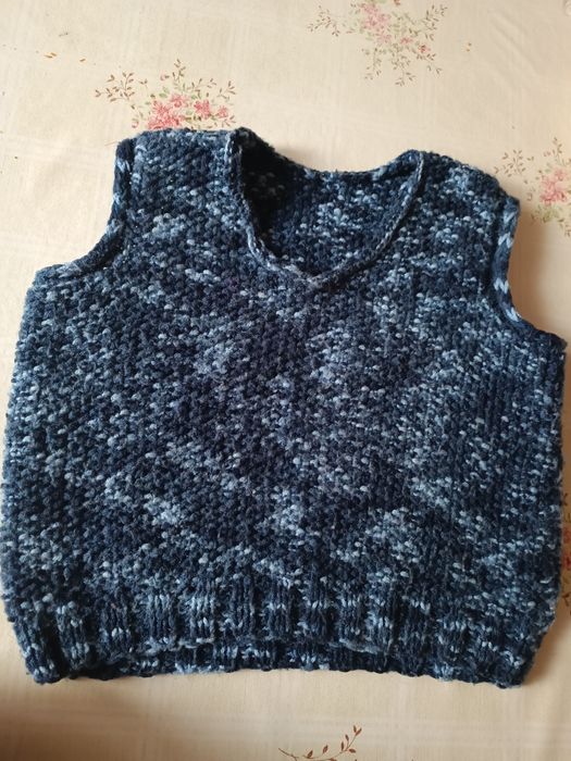 Kamizelka wełniana handmade 74-80