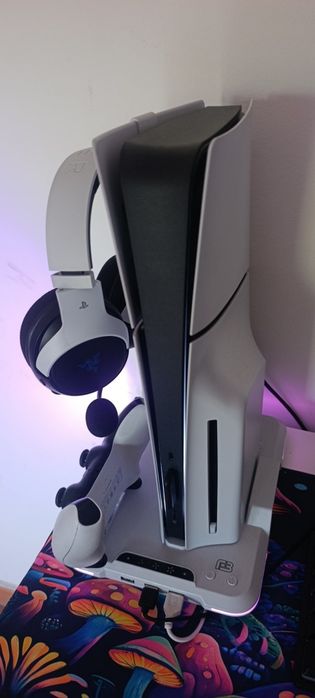 PS5 edição de CD 1TB c caixa + suporte + Headphones  Gaming Razer