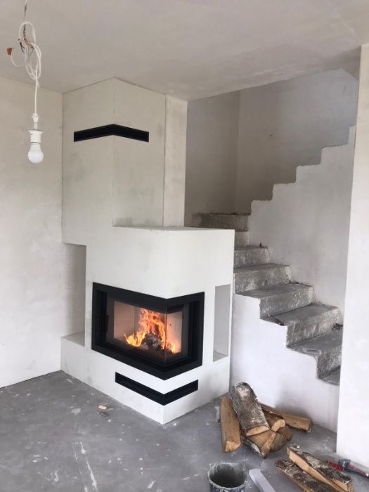 Kominek narożny kompleksowy MONTAŻ 10 lat gwar - serwis - RÓŻNE OPCJE