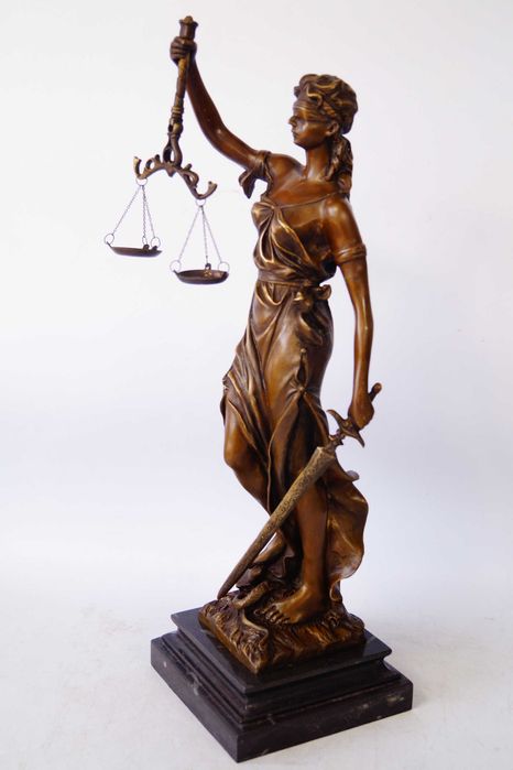 Figura z brązu rzeźba TEMIDA adwokat sąd duża 52 cm