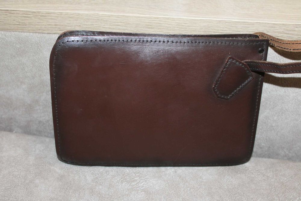 Барсетка мужская из толстой кожи Ручная работа