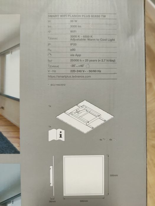 Plafon Ledvance planon 60x60 WiFi ściemniany z wyborem barw