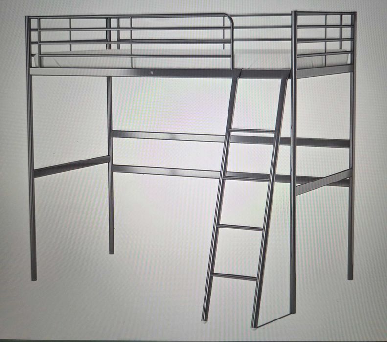 Cama elevada cinza