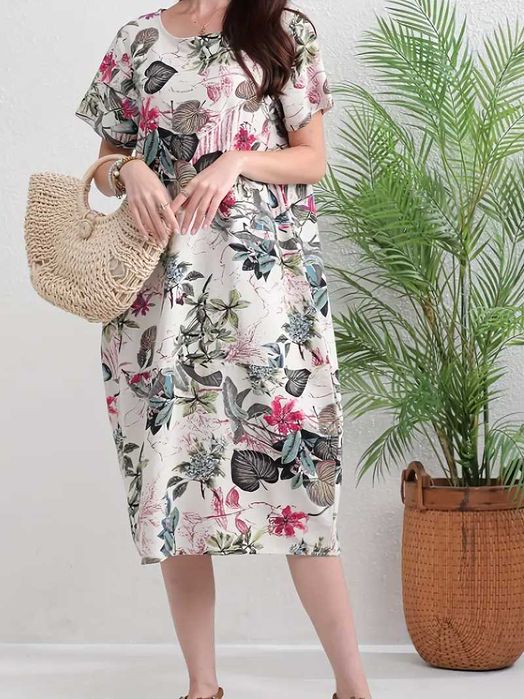 Стильна літня лляна сукня