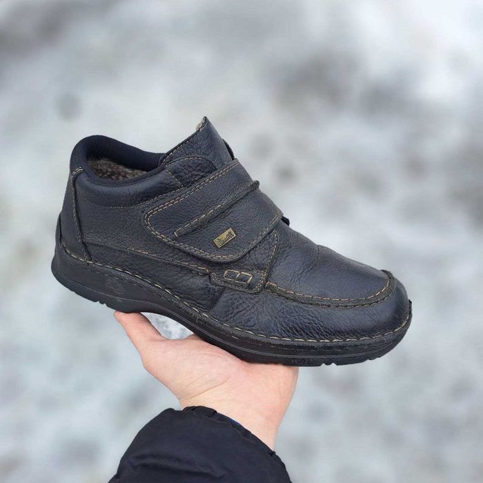 RIEKER | Чоловічі Черевики на ліпучці Утеплені Зимові Ботинки Шкіряні