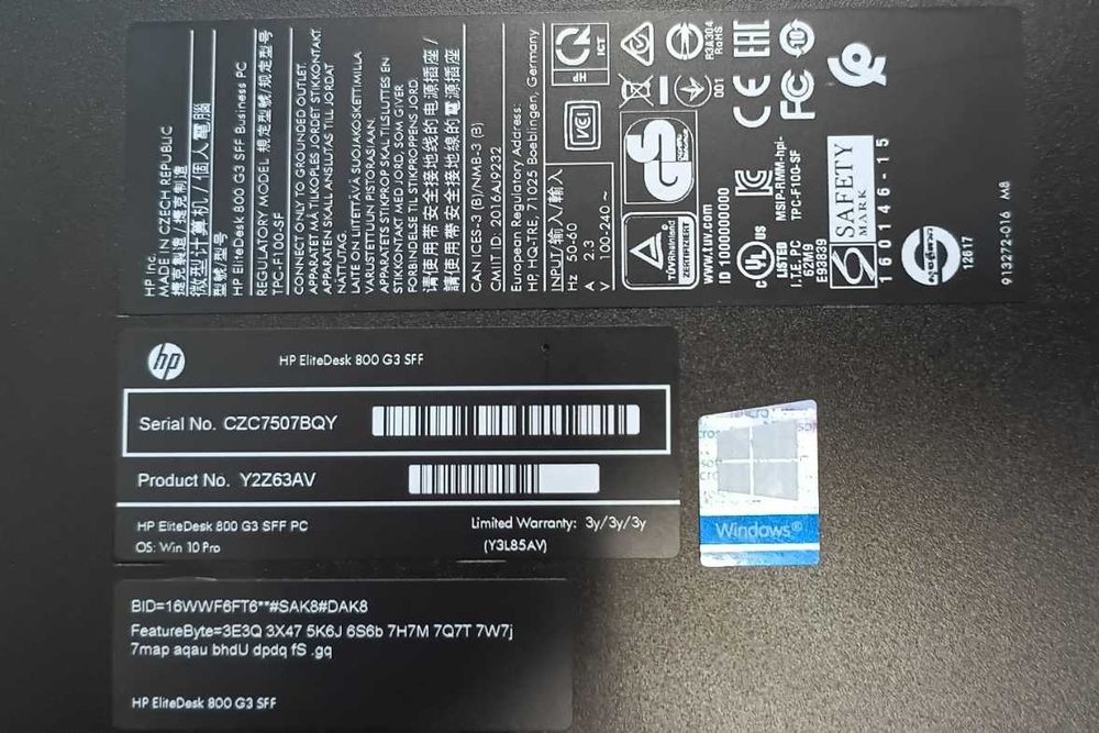 Komputer stacjonarny HP EliteDesk 800 G3 SFF, Core i5-6500 3,2Ghz, RAM 8GB, SSD 256GB Samsung, DVD, Win10 PRO