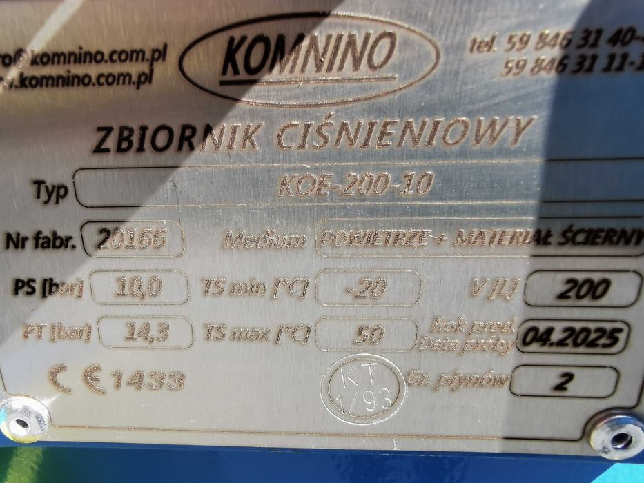 NOWA!! --7200zł NETTO-- Piaskarka 200L Zestaw do piaskowania CONTRACOR