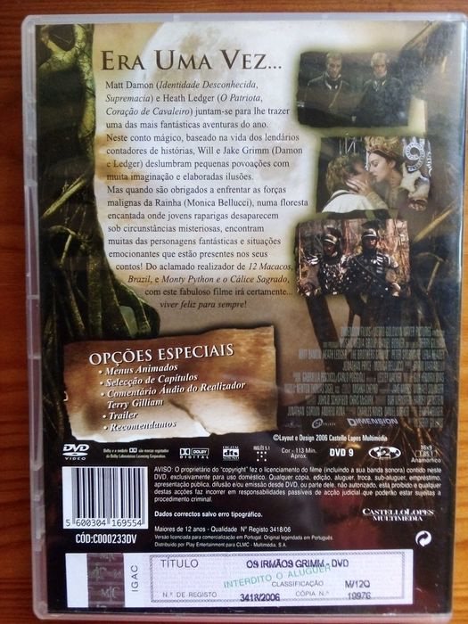 Os Irmãos Grimm, Terry Gilliam, Monica Bellucci, Matt Damon