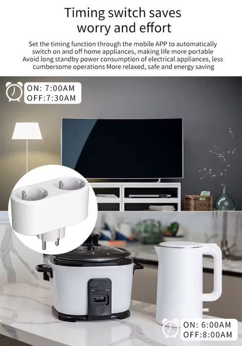 Tomada dupla inteligente wi-fi 20A.