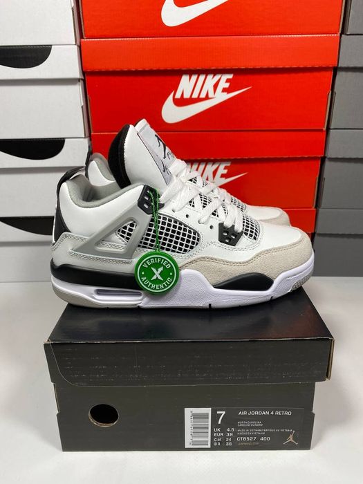 Nike Air Jordan 4 Retro Military / Black Cat кросівки найк аір джордан