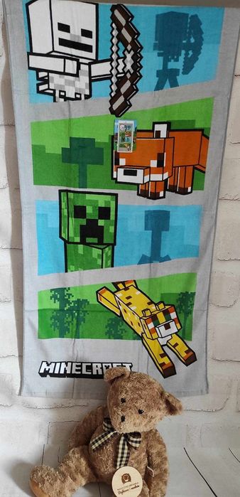 Bawełniany ręcznik kąpielowy Minecraft chłonny 140/70 duży
