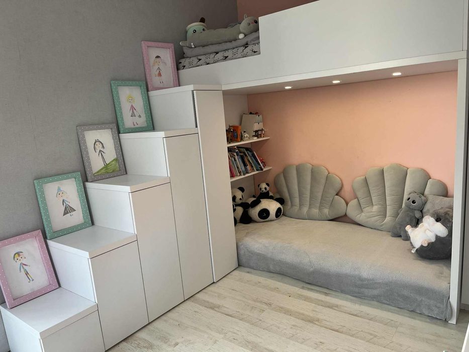 Designerska zabudowa antresola, łóżko piętrowe z sofą, dużo szafek !!!