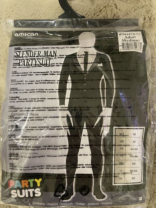 Slender Man Party Suit - Kostium dla dorosłych M