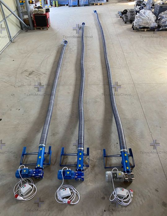 Гнучкий транспортер для зерна 6м. Гнучкий шнек. Шнековый погрузчик.