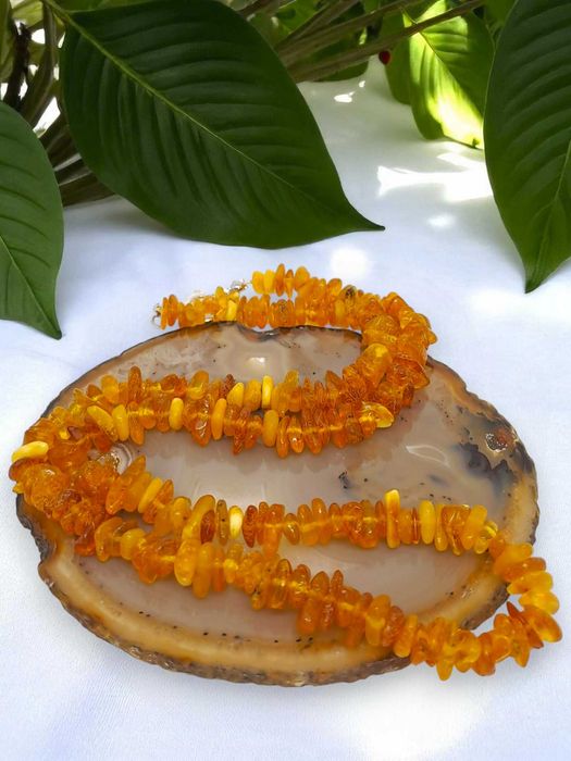 Korale z bursztynu, BURSZTYN bałtycki sieczka odkorowana #996