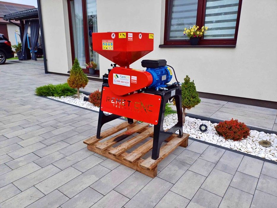 Gniotownik zboża 1,5kW 230V Zgniatacz ziarna Gniotownik walcowy MŁYN