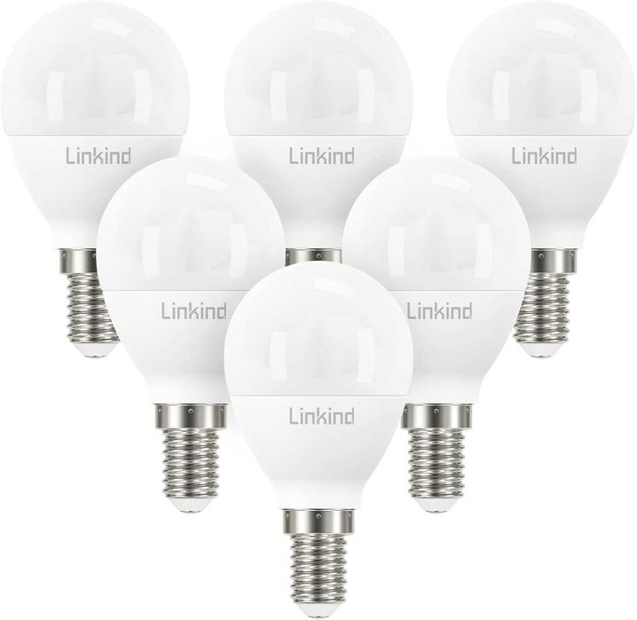 Żarówki LED Linkind E14 P45 do golfa, 7,2 W, 60 W, 2700 K, ciepła biel