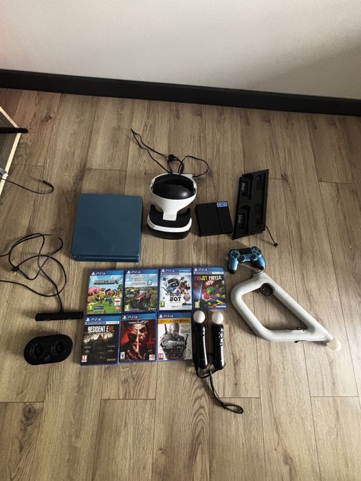 Zadbany zestaw PS4 Slim z VR i grami – po serwisie, warto!
