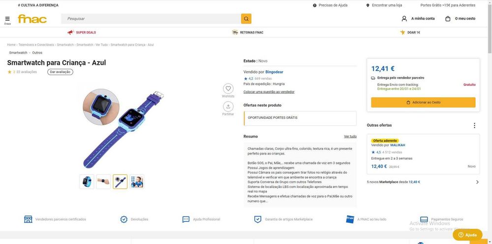 Smartwatch para criança / Smartwatch for kids