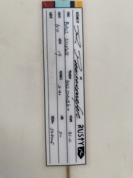 Prancha Rusty Bali Single Fin