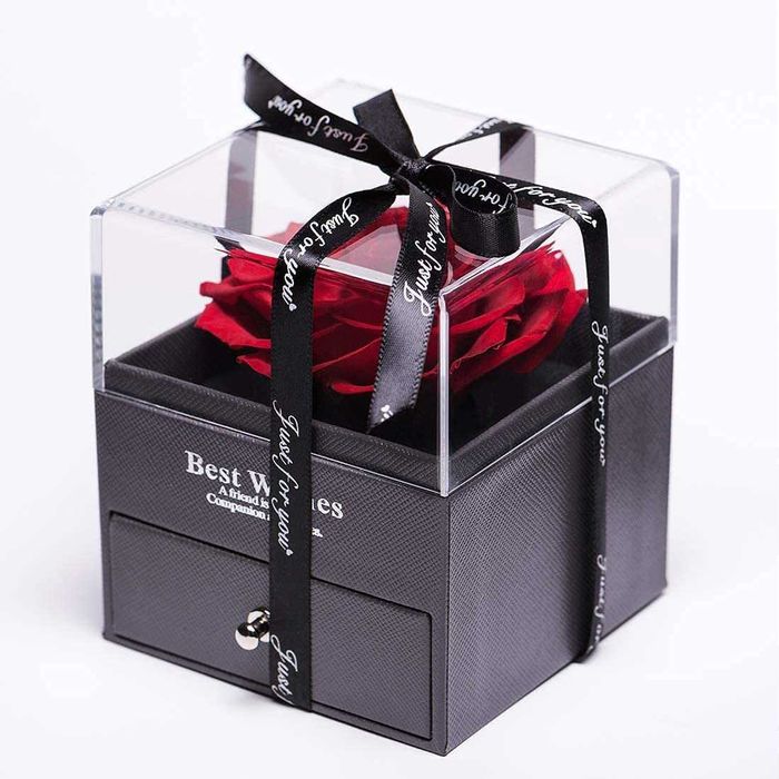 Colar de presente, flor rosa real encantada