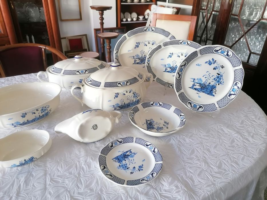 Serviço jantar, Faianças Sacavém, azul