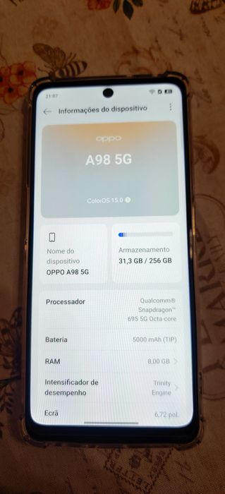 Oppo A98 5G 8Gb Ram+256Gb Armazenamento