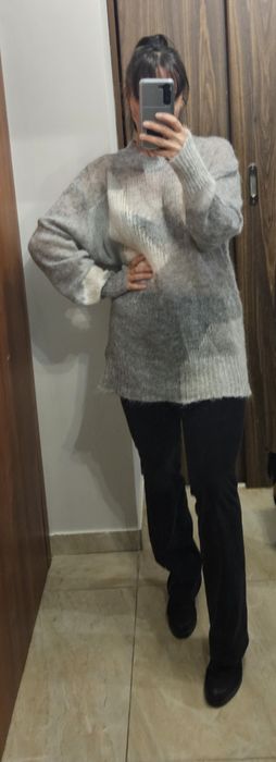 Szary sweter Zara alpaka